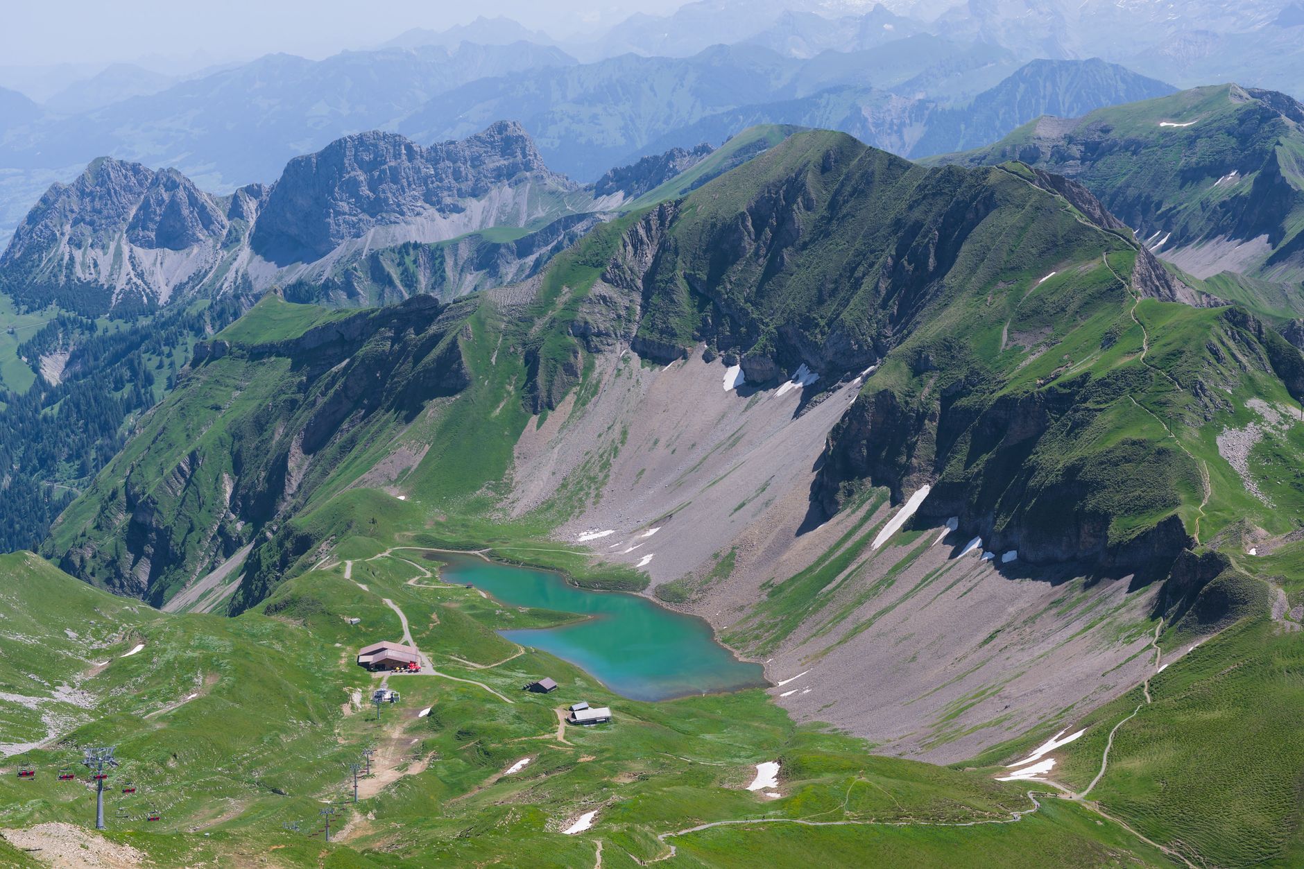 Swiss valley mountain view